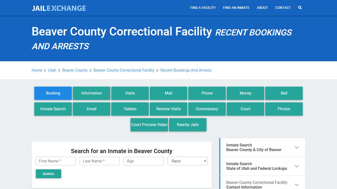 Beaver County Correctional Facility Recent Bookings And Arrests