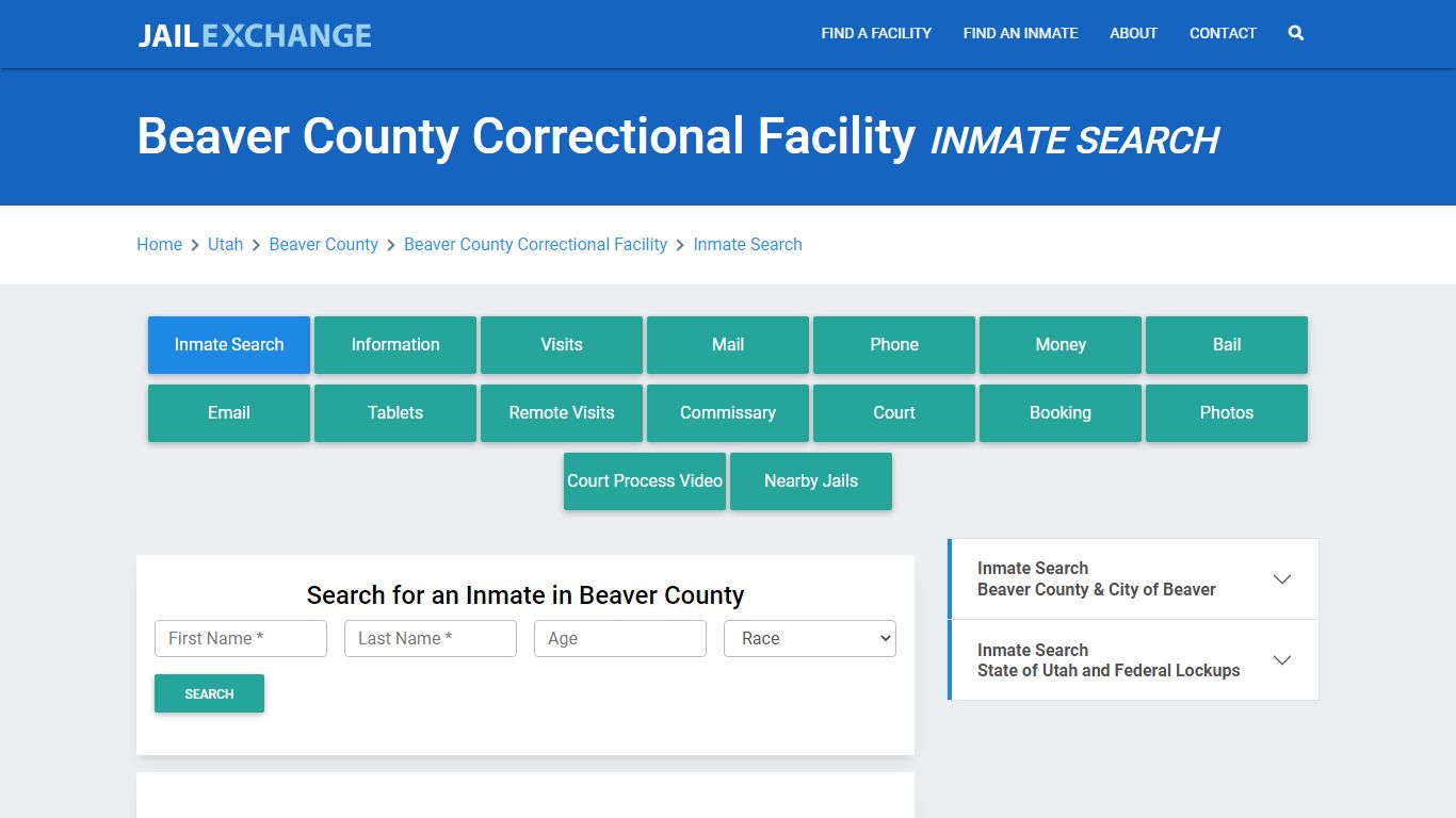 Beaver County Correctional Facility Inmate Search - Jail Exchange